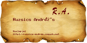 Ruzsics András névjegykártya