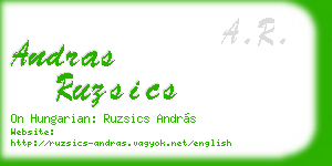 andras ruzsics business card